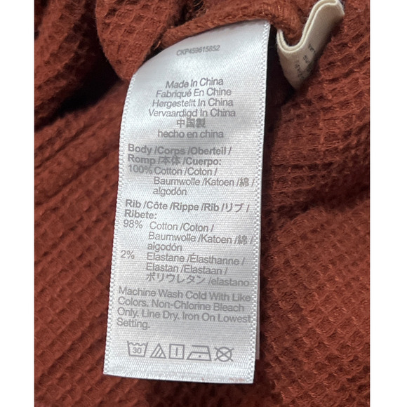 Madewell Waffleback Jogger Pants Womens Large Brown Boho Casual Pull On ND060 - Picture 6 of 10